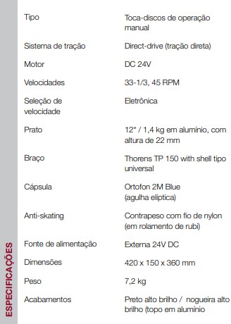 especificações-thorens-td-403-dd