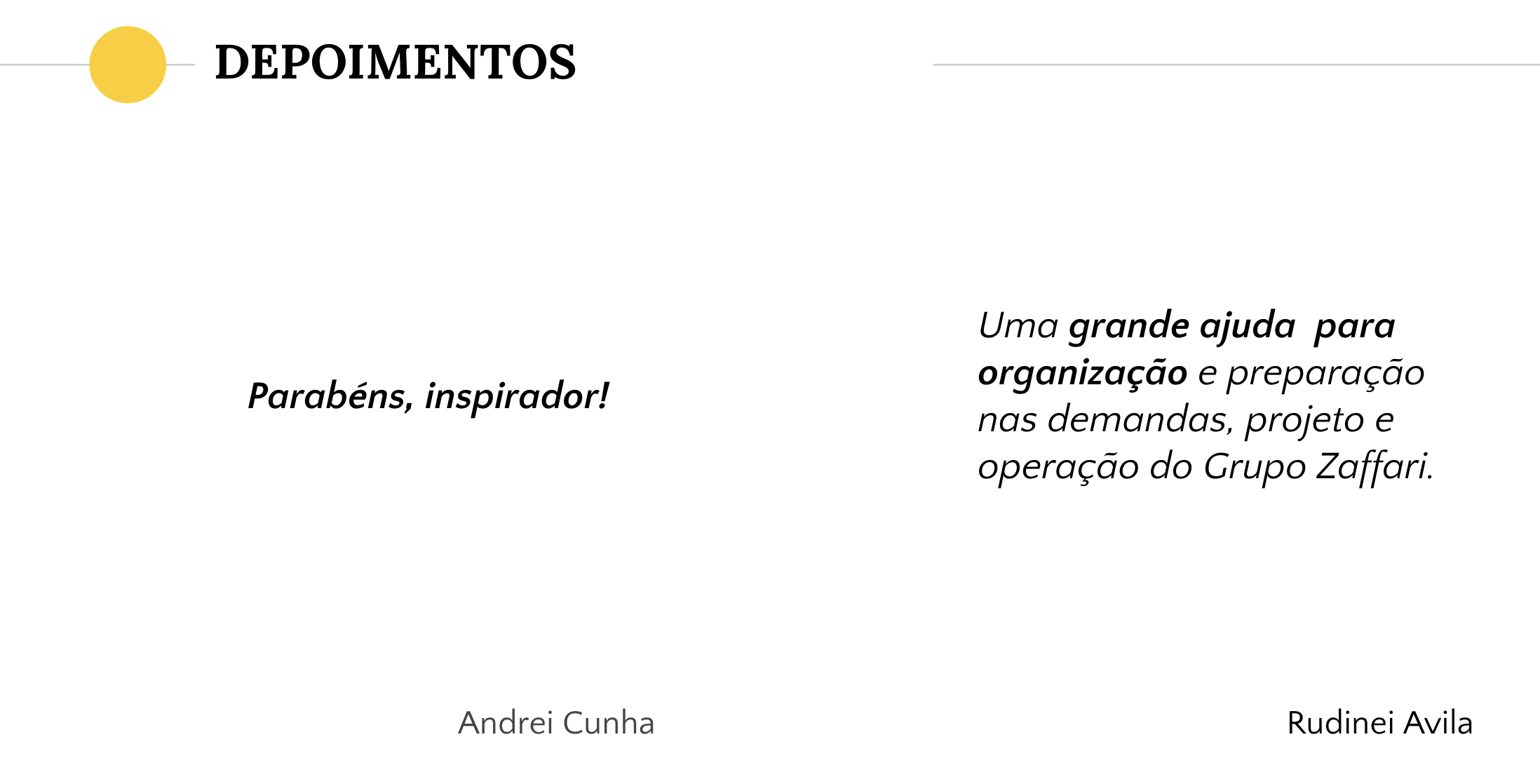 Imagem com depoimento
