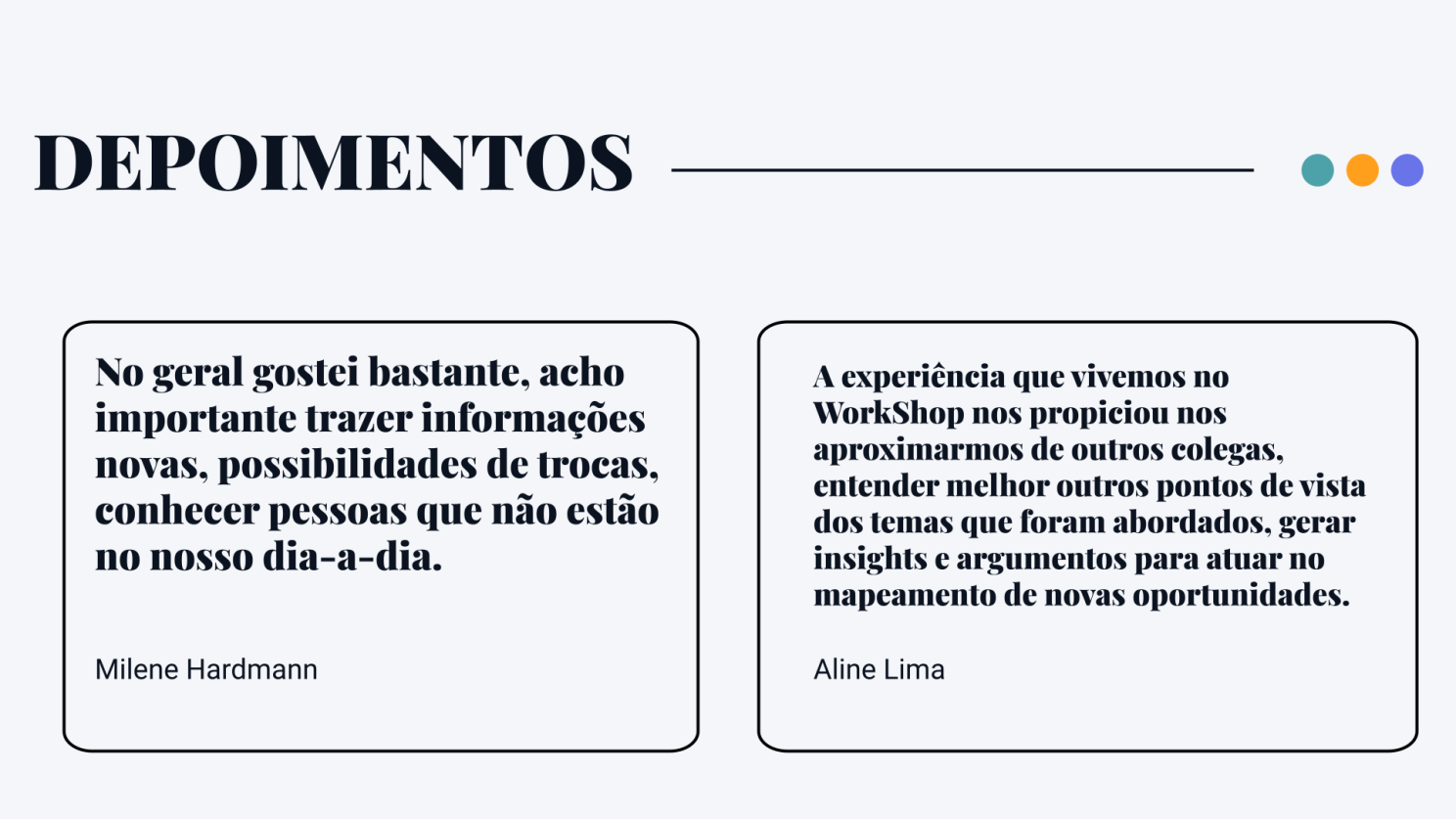 Depoimentos de participantes do AI Leadership Workshop com a Solutis