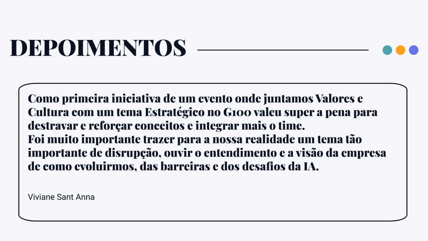 Depoimentos sobre o programa de liderança e inteligência artificial da Solutis